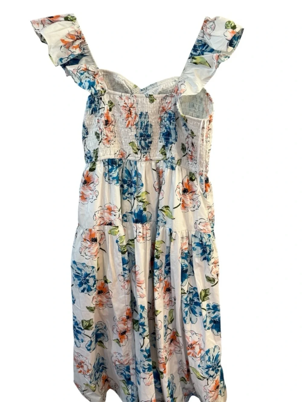 NWT Abercrombie & Fitch Ruffle Strap Floral Midi Cottagecore Spring Dress XXL